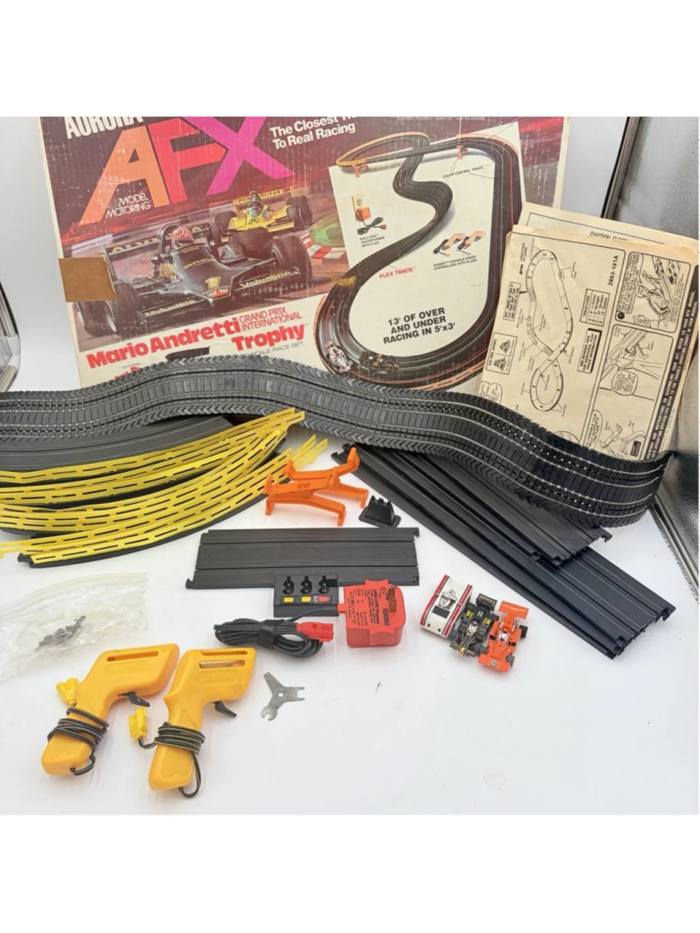 Aurora AFX Mario Andretti Grand Prix Trophy HO Slot Car Set 2883 Tested